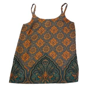 CAbi flowy printed boho tank top size small mandala print